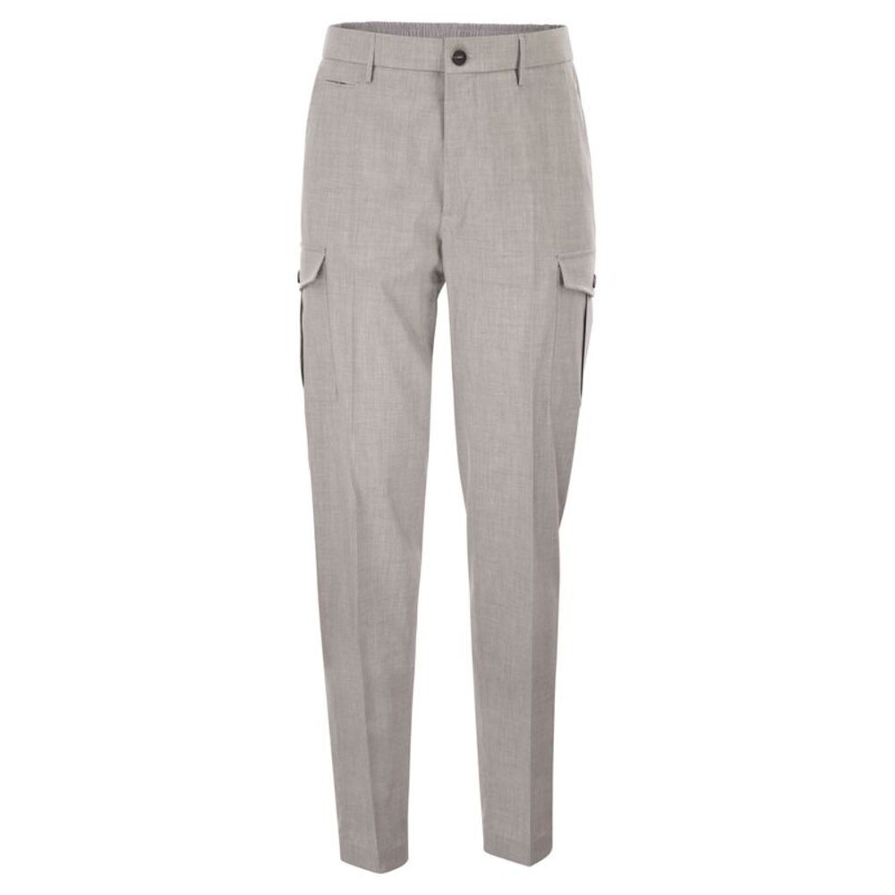Peserico Men Tailored Cargo Trousers In Stretch Technical Fabric